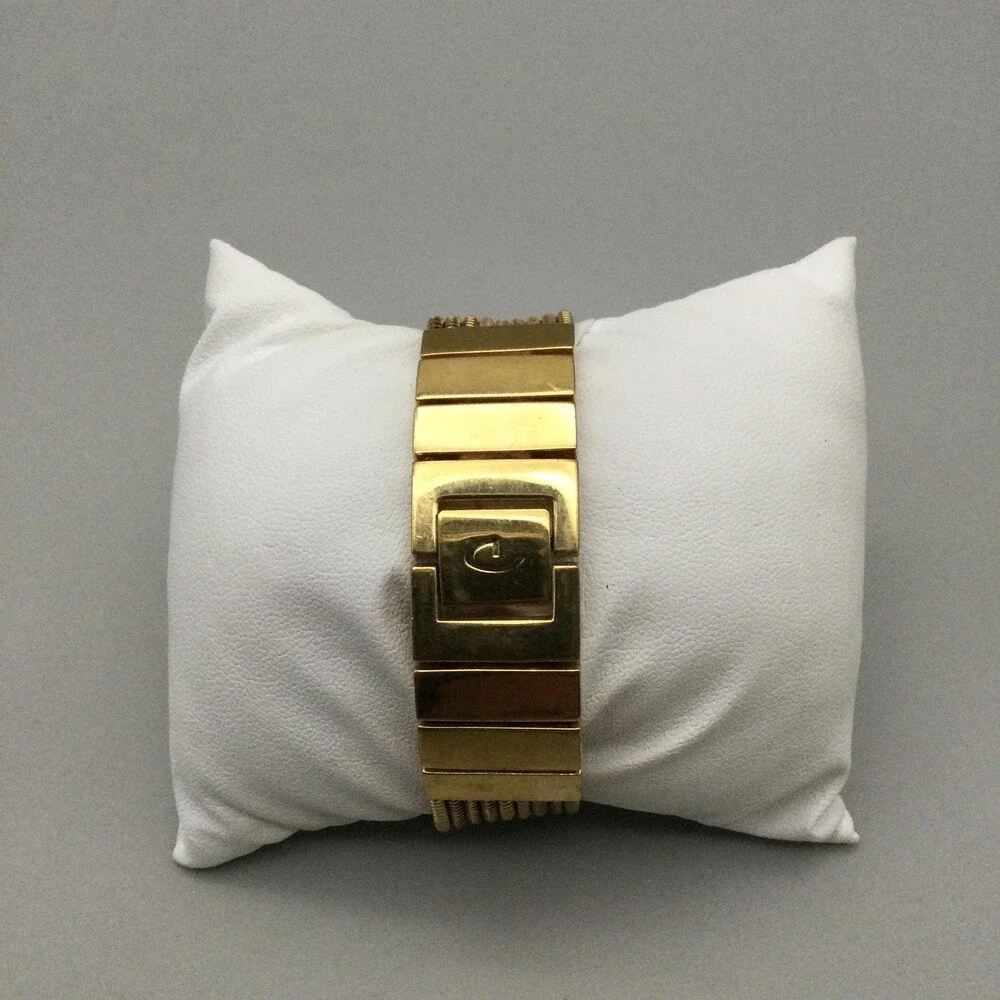 Cenere Womens Watch 24mm White MOP Dial Gold Tone Crystals New Battery 7.25